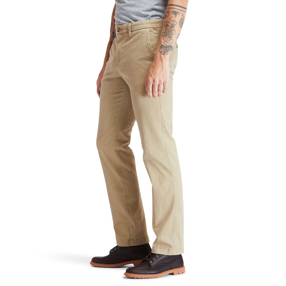 Pantaloni Timberland Barbati Kaki - Squam Lake Stretch Chino - Romania - DBIATM963